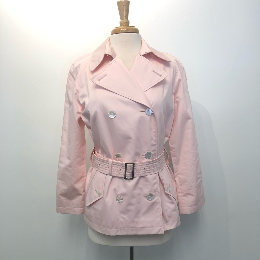 BURBERRY London 8 Pink Double Breasted Belted Cute